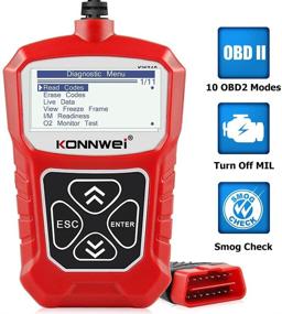 img 4 attached to 🔴 KONNWEI KW310 Сканер OBD2: Полный функционал OBDII и 10 режимов для чтения кодов ошибок для всех автомобилей с 1996 года (красный)