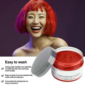 img 1 attached to 🎅 Fluffy and Matte Natural Hair Color Wax Mud - Red Hair Dye for Parties, Role Playing, and Christmas - Temporary 4.23 Ounce Hair Color Wax