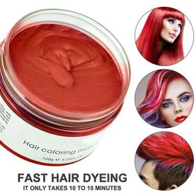 img 2 attached to 🎅 Fluffy and Matte Natural Hair Color Wax Mud - Red Hair Dye for Parties, Role Playing, and Christmas - Temporary 4.23 Ounce Hair Color Wax