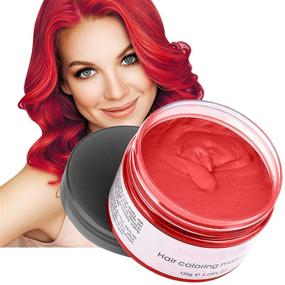 img 4 attached to 🎅 Fluffy and Matte Natural Hair Color Wax Mud - Red Hair Dye for Parties, Role Playing, and Christmas - Temporary 4.23 Ounce Hair Color Wax