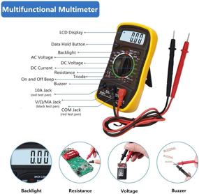 img 1 attached to 🔧 Ultimate Soldering Kit: Multimeter, Desoldering, Stripper, and Tweezers Combo