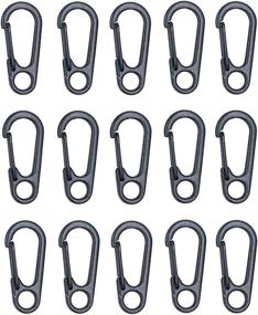 img 1 attached to 🔗 15-Piece Mini Paracord Hook Rope Carabiner Clips - Zinc Alloy EDC, Molle Clasp Fasteners, Cord Holder