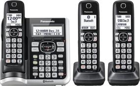 img 3 attached to 📞 Panasonic Link2Cell Bluetooth Cordless Phone System - Voice Assistant, Call Block, Answering Machine - DECT 6.0 Cordless System, Expandable - 3 Handsets - KX-TGF573S (Black/Silver Trim)