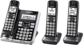 img 4 attached to 📞 Panasonic Link2Cell Bluetooth Cordless Phone System - Voice Assistant, Call Block, Answering Machine - DECT 6.0 Cordless System, Expandable - 3 Handsets - KX-TGF573S (Black/Silver Trim)