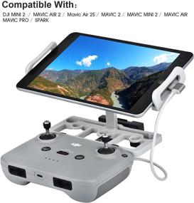 img 3 attached to 📱 Flexible Tablet Stand: 4-12 Inch Phone & Tablet Mount Holder with Lightning & Type-C Cables for DJI Mavic Mini 2, Mavic Air 2S, Mavic Air 2, Mavic Mini Remote Controller