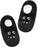 🐼 panda bros kid's animal slipper socks: cozy cartoon fleece indoor slippers for warm and fluffy bedroom shoes logo