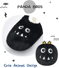 img 3 attached to 🐼 Panda Bros Kid's Animal Slipper Socks: Cozy Cartoon Fleece Indoor Slippers for Warm and Fluffy Bedroom Shoes