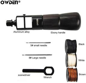 img 3 attached to 🧵 OWDEN Professional Leathercraft Stitch Awl Tool: Superior Leather Sewing Awl for Repairs & Crafts with 3 Thread Colors