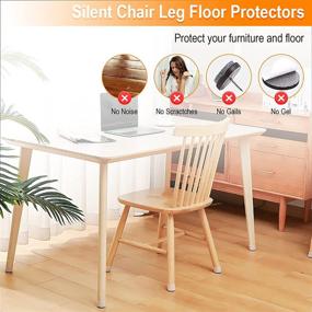 img 3 attached to 🛡️ Prevent Scratches and Reduce Noise with 24pcs Chair Leg Floor Protectors for Hardwood Floors - Silicone Felt Furniture Pads, Easy to Move and Transparent