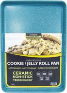 casaware ultimate series 13x9x1-inch blue granite cookie/jelly roll pan – commercial weight, ceramic non-stick coating logo