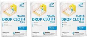 img 4 attached to 🎨 T-Ware 3 Pack - 12' X 9' Plastic Drop Cloth: Superior Painting Protection for Floors, Carpet, Furniture, and More!