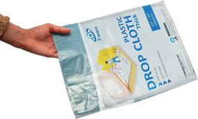 img 3 attached to 🎨 T-Ware 3 Pack - 12' X 9' Plastic Drop Cloth: Superior Painting Protection for Floors, Carpet, Furniture, and More!