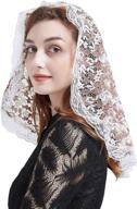 👒 church latin mass head coverings: enhance your attire with elegant floral lace mantilla veils logo