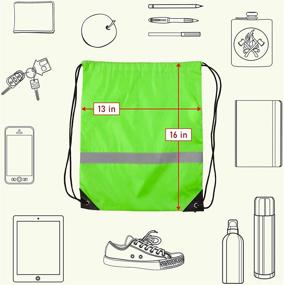img 3 attached to 🎒 Yashchykov Reflective String Drawstring Backpack: Stay Visible and Stylish on the Go!