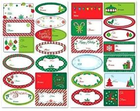 img 1 attached to 🎁 156 шт. Разноцветные самоклеящиеся ярлыки: Праздничные рождественские ярлыки для подарков