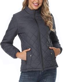 img 4 attached to 🧥 PEIQI X-Large Quilted Outwear with Pockets - Women's Clothing, Coats, Jackets & Vests