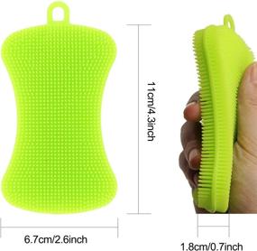 img 2 attached to 🧽 Multipurpose Dish-Washing Brush Set - TIMGOU Kitchen Silicone Sponge, 4 Pack Cleaning Scrubber Pot Holder for Dish Vegetables Baby Bottles