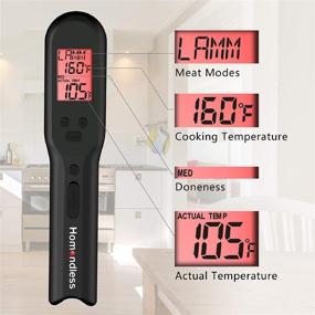 img 1 attached to 🌡️ Rechargeable Meat Thermometer - Digital Kitchen Food Cooking Thermometer for Candy, Oil, BBQ, Grill, Smoker - Accurate Readings, Food Temperature Guide, Alarm, LCD Backlight - IPX7 Waterproof