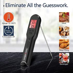 img 2 attached to 🌡️ Rechargeable Meat Thermometer - Digital Kitchen Food Cooking Thermometer for Candy, Oil, BBQ, Grill, Smoker - Accurate Readings, Food Temperature Guide, Alarm, LCD Backlight - IPX7 Waterproof