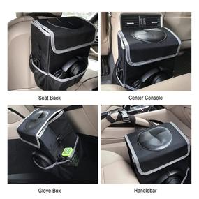 img 2 attached to 🚗 Yeefeoch Car Trash Can: Waterproof, Foldable & Reusable Automotive Garbage Can - Black