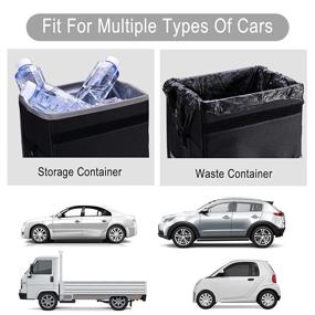img 1 attached to 🚗 Yeefeoch Car Trash Can: Waterproof, Foldable & Reusable Automotive Garbage Can - Black
