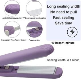 img 2 attached to 👜 TCDO Bag Sealer, Heat Seal, Chip Bag Sealer - Handheld Sealer Machine for Food Storage - Portable Snack Bag Sealer (Dark Purple)