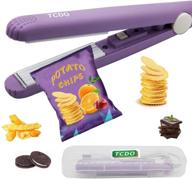 👜 tcdo bag sealer, heat seal, chip bag sealer - handheld sealer machine for food storage - portable snack bag sealer (dark purple) логотип