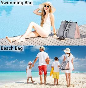 img 3 attached to 👜 Large Neoprene Tote Bag for Women - Ideal for Beach, Gym, Pool & Travel