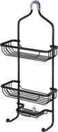 🚿 black aluminum shower caddy hanging over shower head with 3-tier baskets and 2 hooks - wide space shower storage organizer for shampoo and soap - 11x4.9x24.8 inches logo