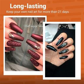 img 1 attached to 🍂 Twilight Forest - 28 Piece Gel Polish Set in Black, Red, Green, Brown | Fall Gel Nail Polish Kit with Glossy & Matte Top Coat, Base Coat | Soak Off Nail Gel Polish DIY Manicure Set for Women | Autumn Collection by Melodysusie
