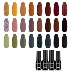 img 3 attached to 🍂 Twilight Forest - 28 Piece Gel Polish Set in Black, Red, Green, Brown | Fall Gel Nail Polish Kit with Glossy & Matte Top Coat, Base Coat | Soak Off Nail Gel Polish DIY Manicure Set for Women | Autumn Collection by Melodysusie