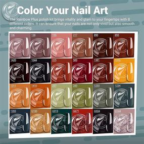 img 2 attached to 🍂 Twilight Forest - 28 Piece Gel Polish Set in Black, Red, Green, Brown | Fall Gel Nail Polish Kit with Glossy & Matte Top Coat, Base Coat | Soak Off Nail Gel Polish DIY Manicure Set for Women | Autumn Collection by Melodysusie