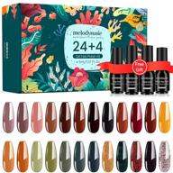 🍂 twilight forest - 28 piece gel polish set in black, red, green, brown | fall gel nail polish kit with glossy & matte top coat, base coat | soak off nail gel polish diy manicure set for women | autumn collection by melodysusie logo