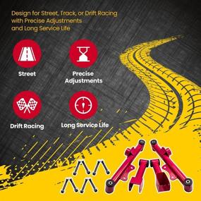 img 1 attached to 🚗 Enhance Suspension Performance: Rear Upper Lower Tubular Control Arm Kit with Hardware for Ford Mustang 1979-2004 Camber Arms