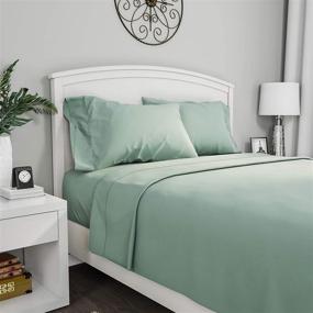 img 4 attached to Lavish Home 1200 4-Piece Sheet Set: Queen Size Luxury Bedding in Sage