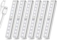 💡 enhance your space with the led closet light 10-led rechargeable motion sensor cabinet lights - wireless anywhere stick-on lighting for kitchen, stairs, wardrobe, hallway - set of 6 packs логотип