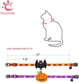 img 3 attached to 🎃 PAWCHIE 2 Pack Halloween Cat Collars: Adorable Adjustable Breakaway Collars with Pumpkin Bat Pattern for Spook-tacular Parties