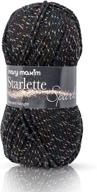 🧶 mary maxim starlette sparkle yarn “black” - medium worsted weight yarn for knit & crochet projects, 98% acrylic and 2% polyester, 4 ply - 196 yards logo