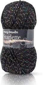 img 4 attached to 🧶 Mary Maxim Starlette Sparkle Yarn “Black” - Medium Worsted Weight Yarn for Knit & Crochet Projects, 98% Acrylic and 2% Polyester, 4 Ply - 196 Yards