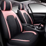 babyblu leatherette car seat covers - universal fit set for auto interior accessories, pink (airbag compatible) logo