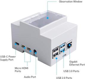 img 2 attached to Корпус Raspberry Pi 4 с вентилятором и тепловыми радиаторами: GeeekPi DIN Rail Модульный ящик для электрических панелей