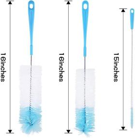 img 1 attached to 🧼 Bottle Brushes: 16 Inch Long Cleaning Brush Set for Water Straws, Decanters, Pipes, and More - Kitchen Wire Scrub, Baby-Friendly - Hydro Flask, Sinks, Brewing Supplies Included