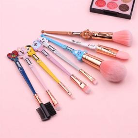 img 2 attached to 💄 8-Piece Fairy Makeup Brushes Set - Soft Pink Fiber with Metallic Handle for Eyebrow, Eyeshadow, Foundation, Blending and Lips - Perfect Gift for Sister or Girlfriend (Style B)