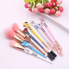 img 3 attached to 💄 8-Piece Fairy Makeup Brushes Set - Soft Pink Fiber with Metallic Handle for Eyebrow, Eyeshadow, Foundation, Blending and Lips - Perfect Gift for Sister or Girlfriend (Style B)