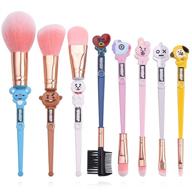 💄 8-piece fairy makeup brushes set - soft pink fiber with metallic handle for eyebrow, eyeshadow, foundation, blending and lips - perfect gift for sister or girlfriend (style b) logo