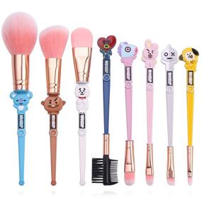 img 4 attached to 💄 8-Piece Fairy Makeup Brushes Set - Soft Pink Fiber with Metallic Handle for Eyebrow, Eyeshadow, Foundation, Blending and Lips - Perfect Gift for Sister or Girlfriend (Style B)