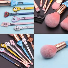 img 1 attached to 💄 8-Piece Fairy Makeup Brushes Set - Soft Pink Fiber with Metallic Handle for Eyebrow, Eyeshadow, Foundation, Blending and Lips - Perfect Gift for Sister or Girlfriend (Style B)