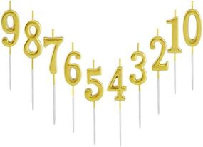 img 4 attached to 🎂 Glitter Topper Cake Candles - Set of 10 Numeral Candles 0-9, Ideal for Birthdays, Parties, Weddings, Night Clubs, Bottle Service, Kids, and Adults (Gold)