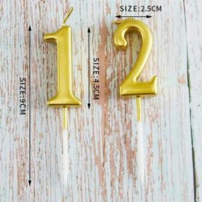 img 2 attached to 🎂 Glitter Topper Cake Candles - Set of 10 Numeral Candles 0-9, Ideal for Birthdays, Parties, Weddings, Night Clubs, Bottle Service, Kids, and Adults (Gold)