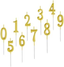 img 3 attached to 🎂 Glitter Topper Cake Candles - Set of 10 Numeral Candles 0-9, Ideal for Birthdays, Parties, Weddings, Night Clubs, Bottle Service, Kids, and Adults (Gold)